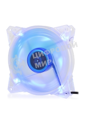 Вентилятор для корпуса Crown CMCF-12025S-1211 прозрачный/синий, 120 мм, 1650 об/мин, 28 дБ, 3 pin