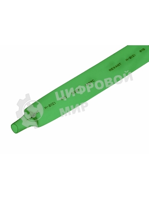 Термоусаживаемая трубка Rexant 15,0/7,5 мм, зеленая, упаковка 50 шт. по 1 м