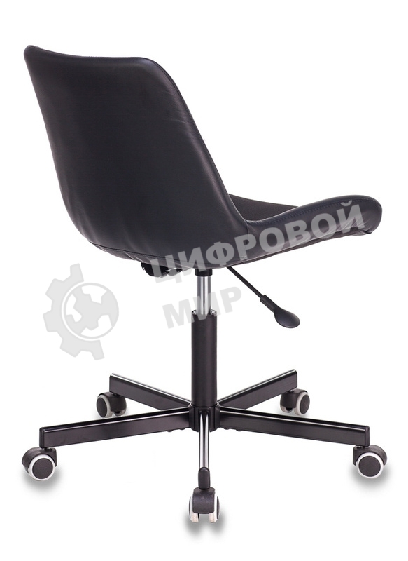 Кресло компьютерное Бюрократ CH-350M/BLACK без подлокотников, черный, искусст.кожа/ткань, крестовина хром