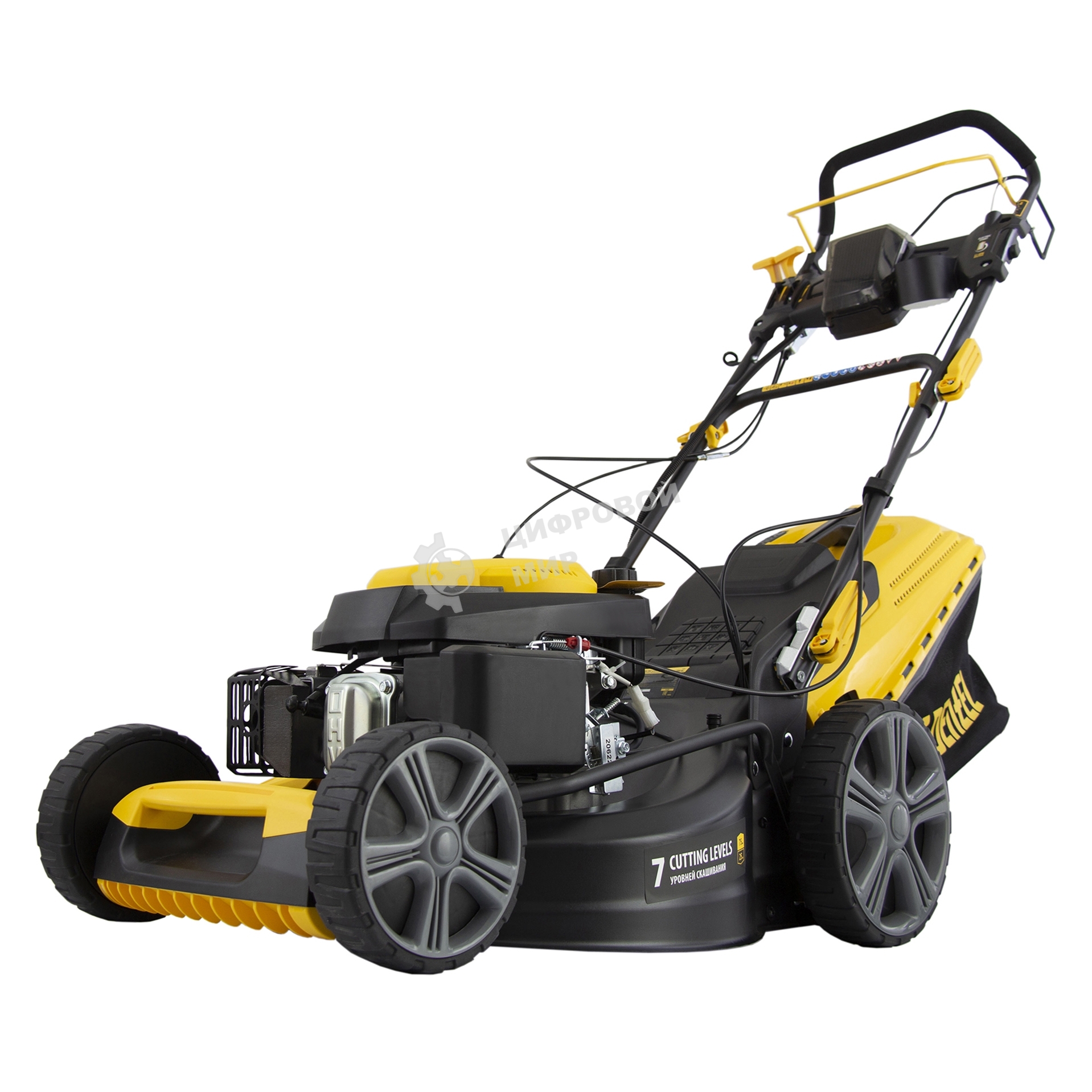 Газонокосилка бензиновая Denzel GLD-520SP-VE, 196 см3,шир 52 см,привод,вариатор,эл.старт, 60 л