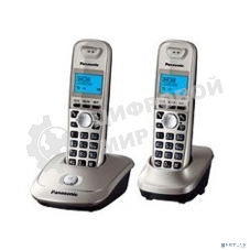 Телефон беспроводной (DECT) Panasonic KX-TG2512RUN (платиновый) Доп трубка в комплекте,АОН, Caller ID,спикерфон на трубке,полифония