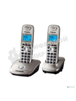 Телефон беспроводной (DECT) Panasonic KX-TG2512RUN (платиновый) Доп трубка в комплекте,АОН, Caller ID,спикерфон на трубке,полифония