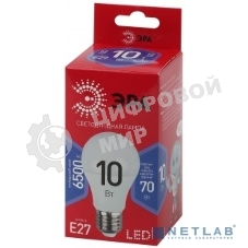 Лампа светодиодная ЭРА LED A60-10W-865-E27 R (диод, груша, 10Вт, хол, E27)