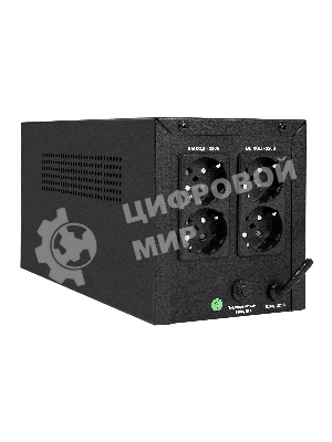 Источник бесперебойного питания ExeGate Smart LB-2000.LCD.AVR.4SH (2000VA/1200W, цветной LCD, AVR, 4*Schuko, батарея 12V 9Ah - 2 шт., металлический корпус, Black)