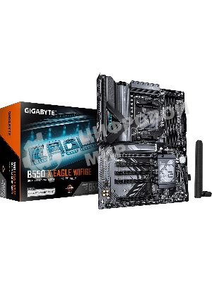 Материнская плата Gigabyte B550 X EAGLE WIFI6E, AM4, AMD B550, 4xDDR4, 4xSATA 6Gb/s, 2xM.2, 1xPCIe 4.0 x16, 4xPCIe 3.0 x1, 1xHDMI, 1x 2.5Gb LAN, 4xUSB 2.0, 3xUSB 3.2 Gen 1, 1xUSB 3.2 Gen 2, 1xUSB Type-C, 3x3.5 мм, 7.1, ATX