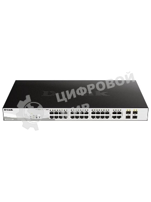 Коммутатор D-Link DGS-1210-28MP/FL1A, 24×1 Гбит/с + 4×1 Гбит/с Combo, настраиваемый