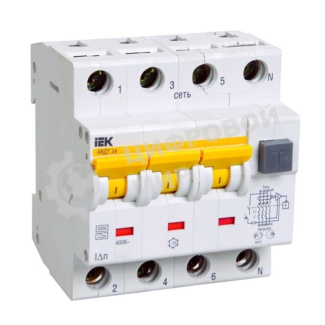 Выключатель автоматический дифференциального тока IEK MAD22-6-025-C-30 АВДТ 34 C25 30мА