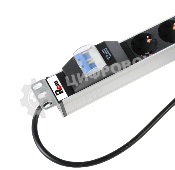 Вертикальный блок розеток Rem-16 с авт. 16А, 25 Shuko, 16A, алюм., 42-48U, шнур 3 м.