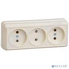 Розетка IEK ERO30-K33-10-DC РС23-2-ОК 3 местн. без з/к 10А откр.уст. ОКТАВА (кремовый)