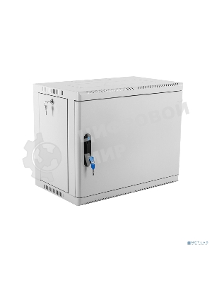 Шкаф коммутационный ЦМО (ШРН-9.350.1) настенный 9U 600x350 мм пер. дв. стал. лист 200 кг серый 300 мм 180 град.