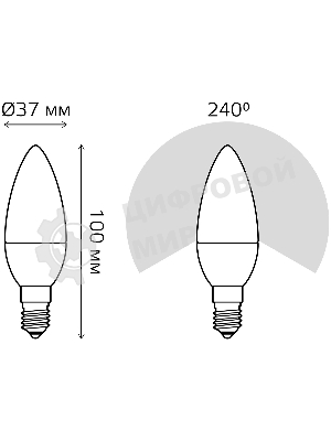Лампа светодиодная Gauss Basic 1033116T 5.5Вт цок.:E14 свеча 240B 3000K св.свеч.белый.теп. (упак.:3шт)