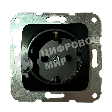 Розетка Kranz DEA 1-ая с/з с/у 16А мех. черный металлик KR-78-0331