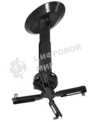 Крепеж Wize Pro PR18A черный потолочный комплект Wize PR18A состоящий из крепления+штанги 30-46 см +площадки к потолку для проектора, наклон +/- 25°, поворот +/- 6°, вращение 360°, до 23 кг