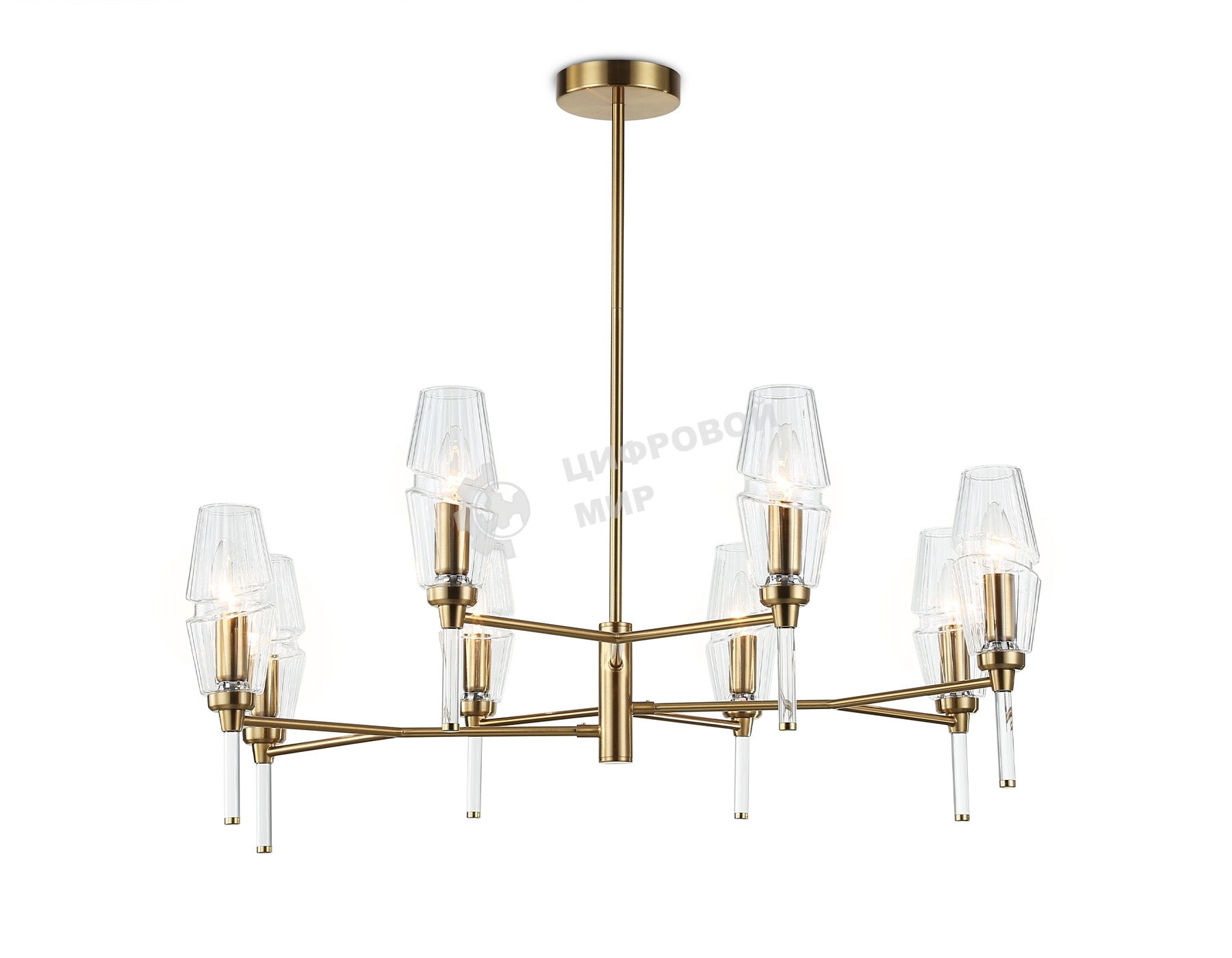 Люстра Ambrella light LH55202/8 BS/CL латунь/прозрачный E14*8 max 40W D800*520