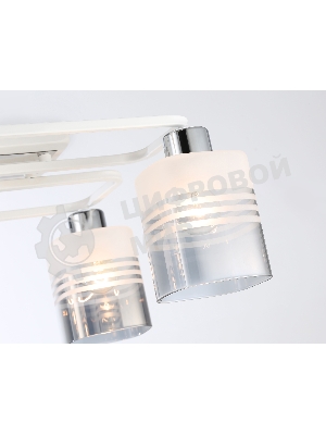 Светильник Ambrella light TR303205/4 WH/CH/SM/FR белый/хром/дымчатый/белый матовый E27*4 max 60W 370*370*200