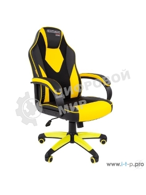 Кресло игровое Chairman game 17 экопремиум, черный/желтый