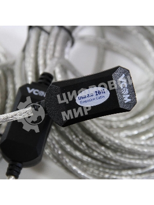 Кабель-адаптер VCOM VUS7049-20M USB2.0-repeater, удлинительный активный <Am-->Af 20м