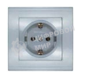 Розетка 1-м СП Бриллиант с заземл. серебр. UNIVersal 7949872
