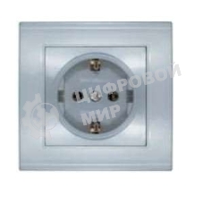 Розетка 1-м СП Бриллиант с заземл. серебр. UNIVersal 7949872