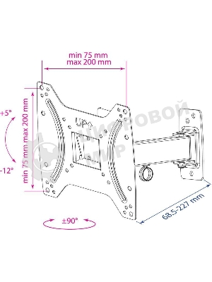 Кронштейн Kromax OPTIMA-203 черный, 15