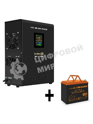 Комплект Источник бесперебойного питания EX295997RUS + батарея 75Aч EX285653RUS 1шт (инвертор, синус, для котла, настенный) ExeGate FineSine SX-1000.LCD.AVR.2SH <1000VA/600W, чистая синусоида, цветной LCD-дисплей, AVR, 2*Schuko, линейно-интерактивный, крепление настенное/универсальное, черный> + батарея ExeGate HRL 12-75 (12В, 75Ач) 1шт