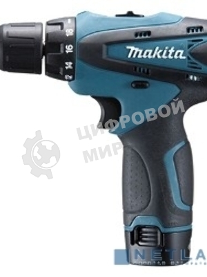 Дрель-шуруповерт Makita DF330DWE, 10,8 В, 1,3 Ач, 24 Нм, щеточный