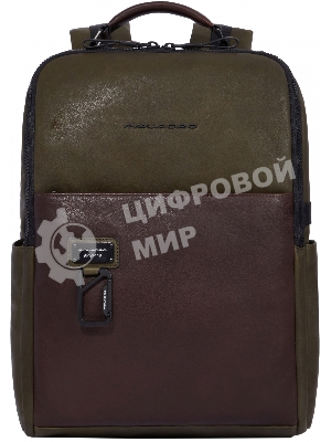 Рюкзак Piquadro Harper CA4818AP/VETM, кожа, зеленый/темно-коричневый