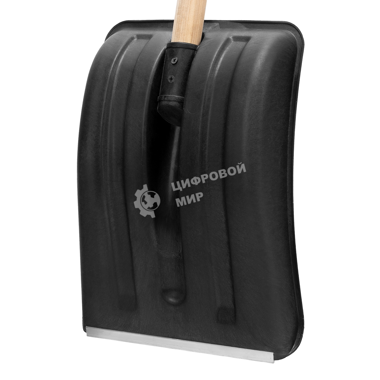 Лопата для уборки снега Sparta полипропиленовая, 275х365х870 мм, деревянный черенок,