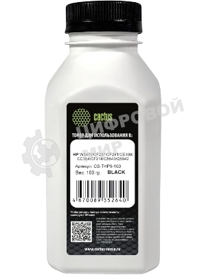 Тонер Cactus CS-THP9-100 черный флакон 100гр. для принтера HP W1470/CF237/CF281/CE390/CC364/CF214/C8543/Q5942