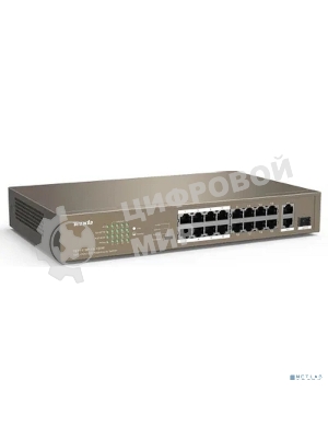 Коммутатор неуправляемый IP-COM F1118P-16-150W PoE, 18 портов, 18х100 Мбит/с, 2x1 Гбит/с, PoE 16х30 Вт (до 130Вт)