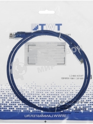 Патч-корд LANMASTER TWT UTP cat.5e, с заливными колпачками, 1.0 м, синий