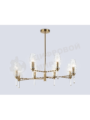 Люстра Ambrella light LH55202/8 BS/CL латунь/прозрачный E14*8 max 40W D800*520