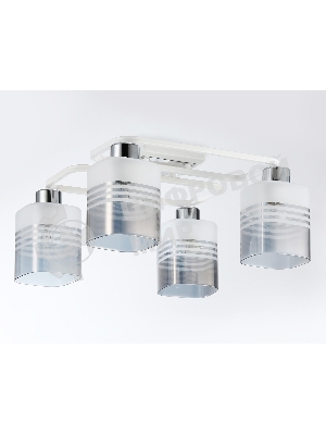 Светильник Ambrella light TR303205/4 WH/CH/SM/FR белый/хром/дымчатый/белый матовый E27*4 max 60W 370*370*200