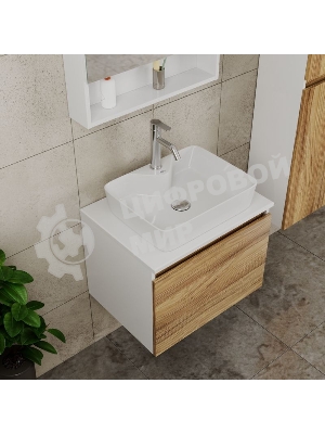 Комплект для ванной, 4 предмета (тумба Bau Dream 60 + раковина BAU 48х37, с отв. под смеситель + смеситель Dream, выпуск клик-клак, хром)