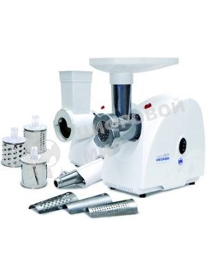 Мясорубка электрическая Аксион М31.02 белый, 1500 Вт, 1.7 кг/мин, реверс, защита от перегрузки, насадки - 7