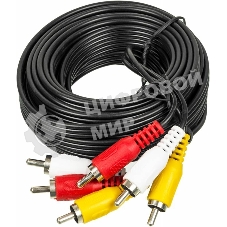 Кабель аудио-видео Ningbo 3хRCA (m)/3хRCA (m) 5м. черный