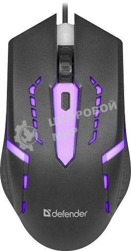 Мышь проводная Defender Hit MB-601 черный, 1200 dpi, USB, кнопки - 4
