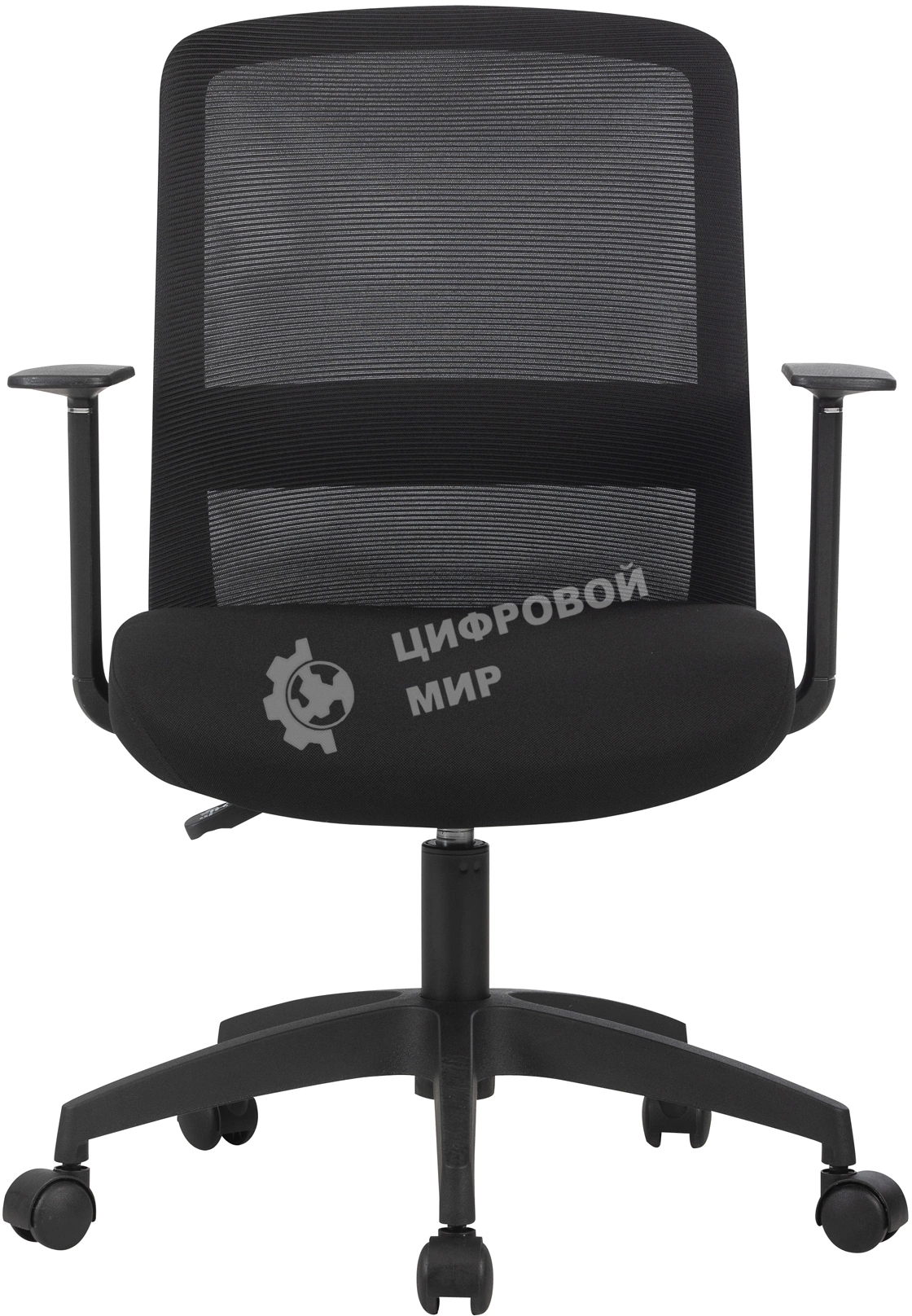 Кресло компьютерное Cactus CS-MC333-BK черный, сиденье черный, сетка/ткань, низк.спин. крестов. пластик, пластик черный
