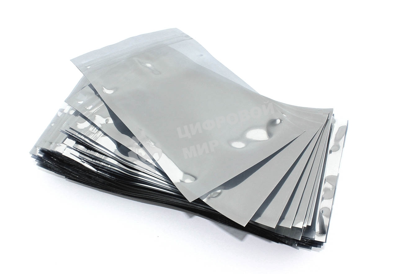 Упаковка 100 шт. антистатических пакетов с зип-локом 10x15см
