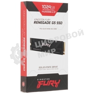 Накопитель SSD M.2 Kingston 8.0Tb Fury Renegade G5 SFYR2D/8T1 (PCI-E 5.0 x4, up to 14800/14000Mbs, 3D TLC, NVMe, 8000TBW, SM2508, 22х80мм)