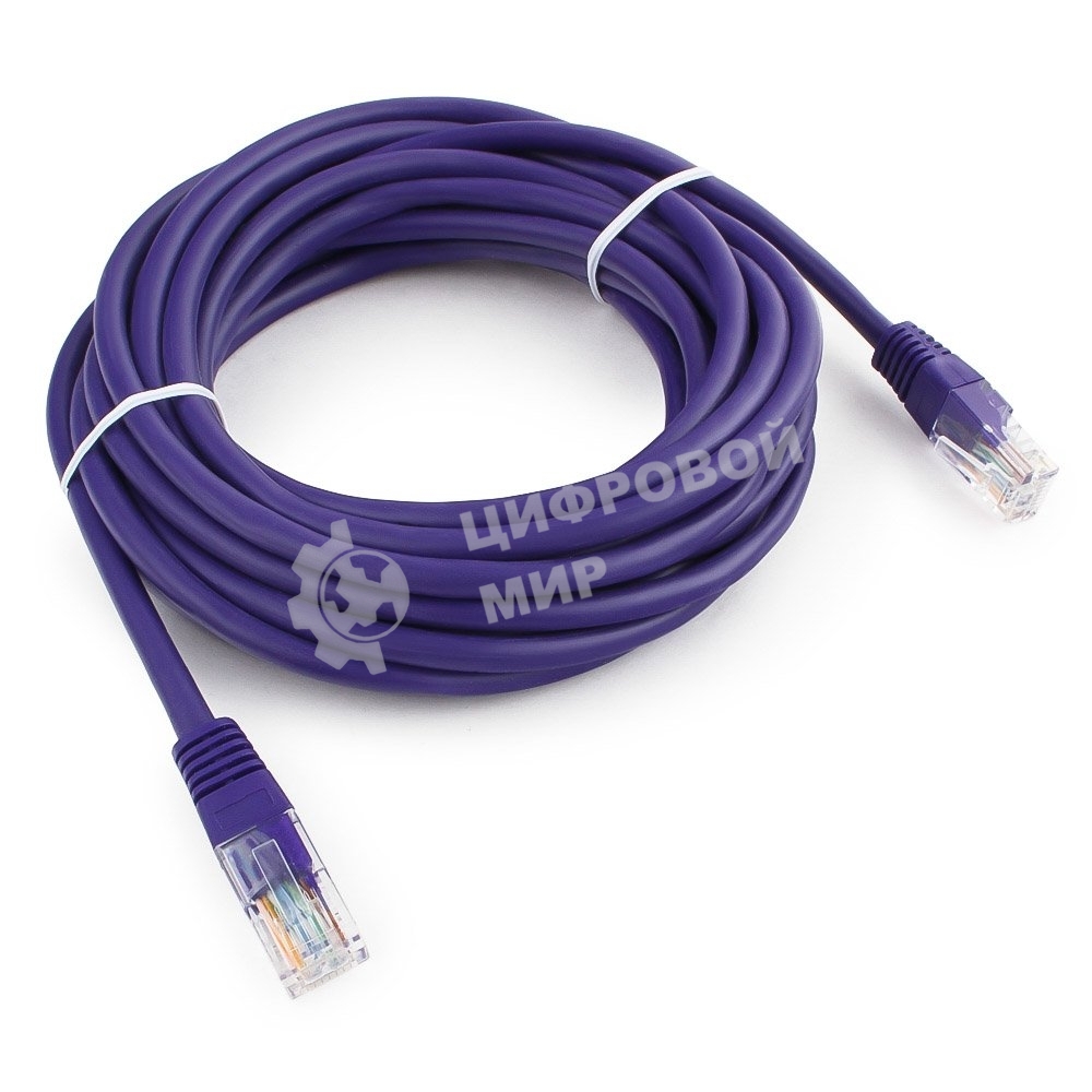 Патч-корд UTP Cablexpert cat.5e, 5м, литой, многожильный, фиолетовый