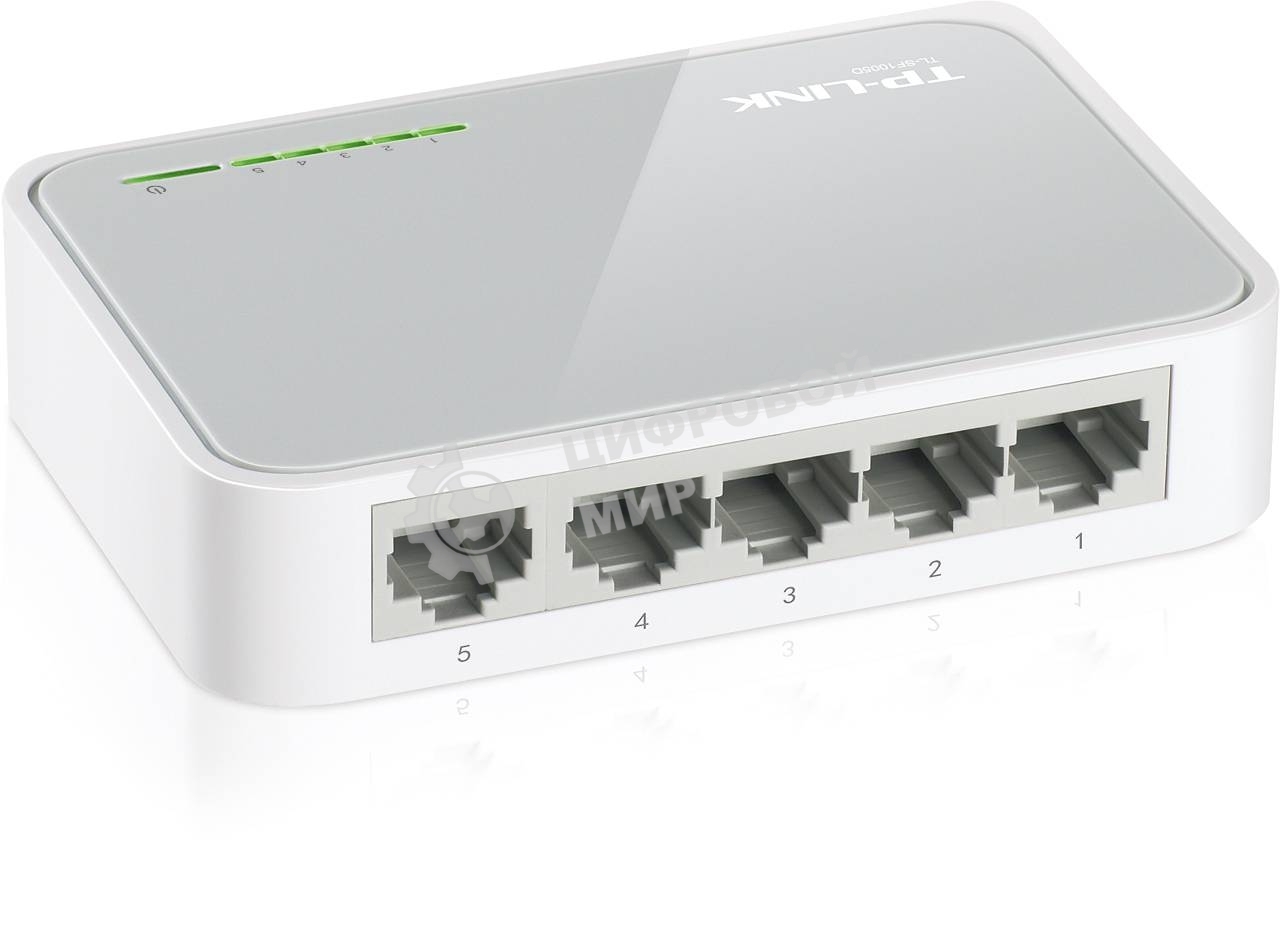 Коммутатор TP-Link SOHO TL-SF1005D Коммутатор 5-port 10/100M mini Desktop Switch, 5 10/100M RJ45 ports, Plastic case
