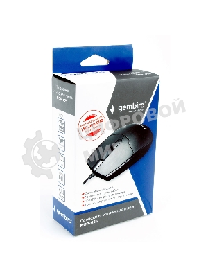 Мышь проводная Gembird MOP-425 черный, 1000 dpi, USB, кнопки - 3