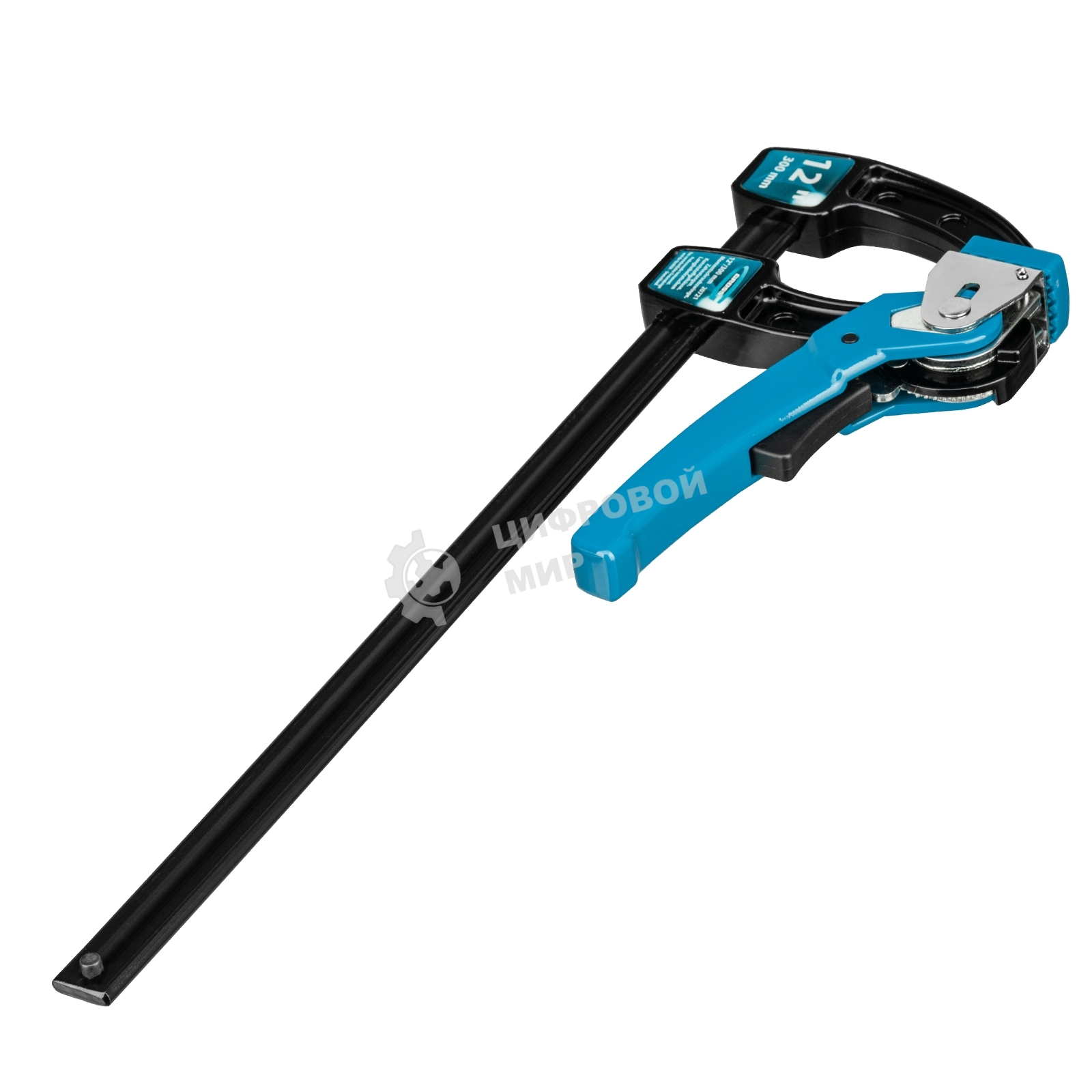 Струбцина реечная Gross быстрозажимная, металлический корпус, рычажный храповый механизм, 12