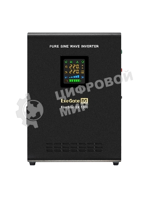 Комплект Источник бесперебойного питания EX295997RUS + батарея 75Aч EX285653RUS 1шт (инвертор, синус, для котла, настенный) ExeGate FineSine SX-1000.LCD.AVR.2SH <1000VA/600W, чистая синусоида, цветной LCD-дисплей, AVR, 2*Schuko, линейно-интерактивный, крепление настенное/универсальное, черный> + батарея ExeGate HRL 12-75 (12В, 75Ач) 1шт