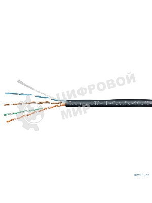 Кабель витая пара Cabeus UTP-4P-Cat.5e-SOLID-OUT-PE-UV U/UTP 5e кат. 4 пары (24 AWG), одножильный, для внешней прокладки, PE-UV (305 м)