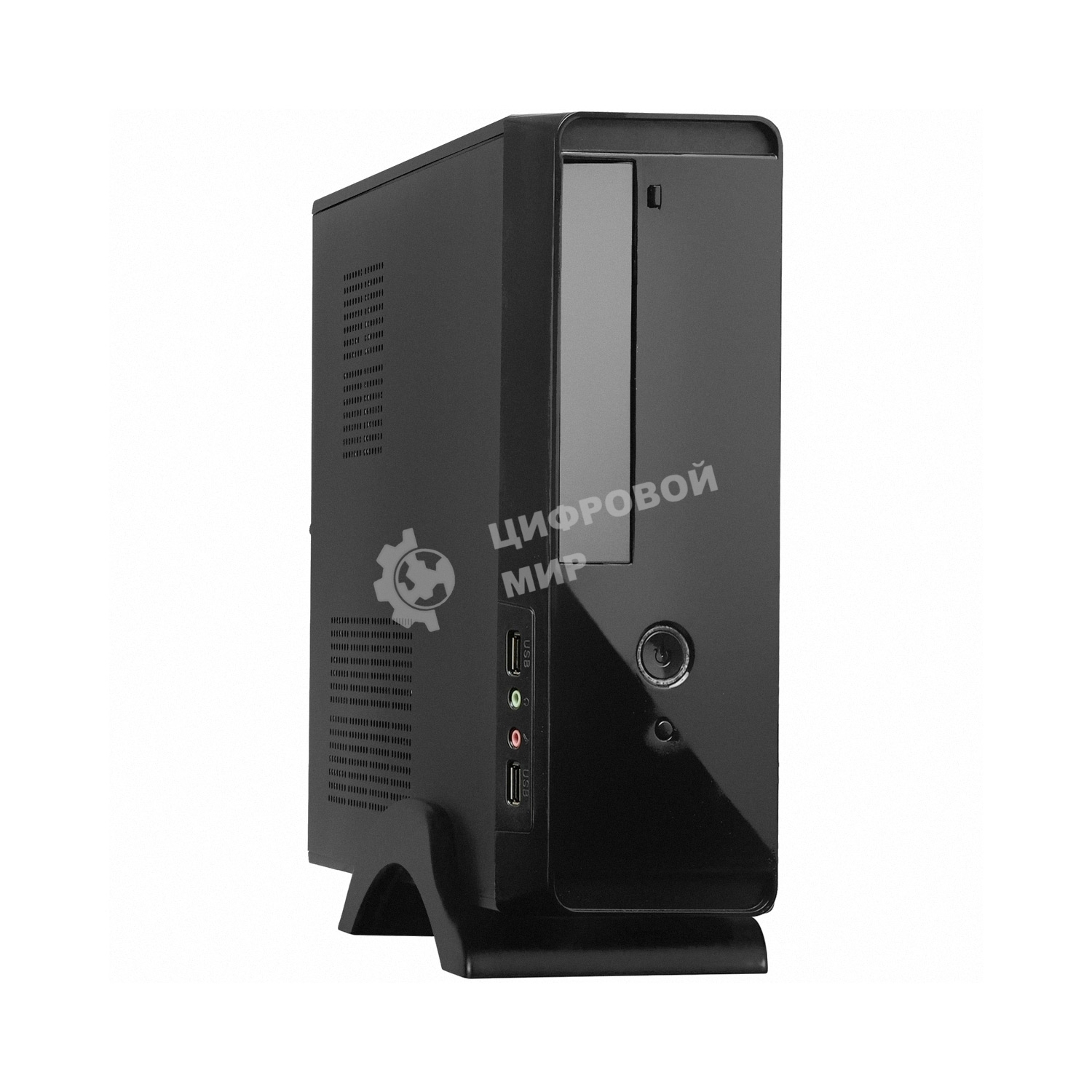 Компьютерный корпус MiniITX ExeGate MI-209 Black, miniITX/mATX, (M400, 80мм), 2хUSB, Audio