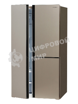 Холодильник Hyundai CS6073FV шампань трехкамерный 329/223л морозилка сбоку, No Frost, Side by Side