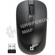 Мышь беспроводная Defender Wave MM-995 черный, 1600 dpi, радиоканал, USB, кнопки - 4