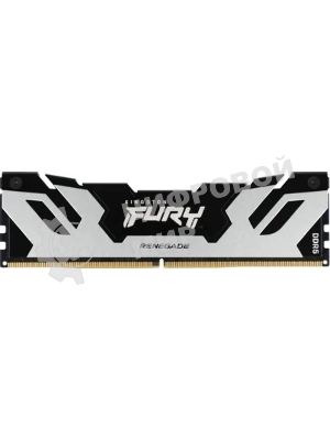 Оперативная память Kingston Fury Renegade, DDR5, 16Gb (1x16Gb), 6400MHz, CL32, DIMM, с радиатором, серебристый/черный